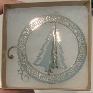 Goose Pond Heirloom Collectible Elegant Rhodium Silver Christmas Tree Ornament
